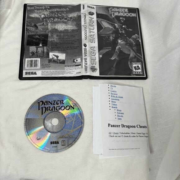 Panzer Dragoon (Sega Saturn, 1996) Disc Only Tested Authentic Cheat Codes Art - Picture 1 of 5